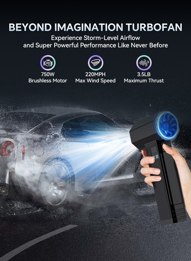 إسكدنيا منفاخ هواء توربيني لإزالة الرمال من السيارات، منفاخ سيارات لإزالة الغبار، قوة دفع 1600 جرام، 750 وات، سرعة رياح 60 متر/ثانية - Image 5
