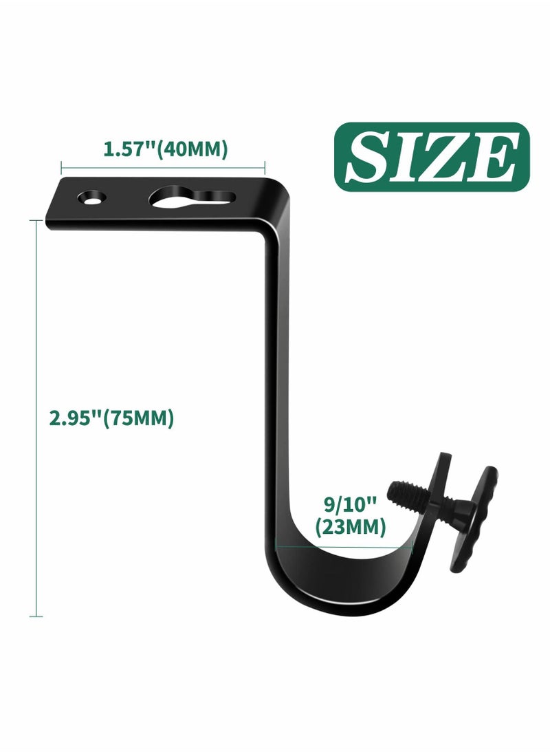 Y&D - Ceiling Curtain Rod Bracket Heavy Duty Holders 4 Pack Rods Hooks Fit for 3/4 to 9/10 Inch Drapery Poles - Image 1
