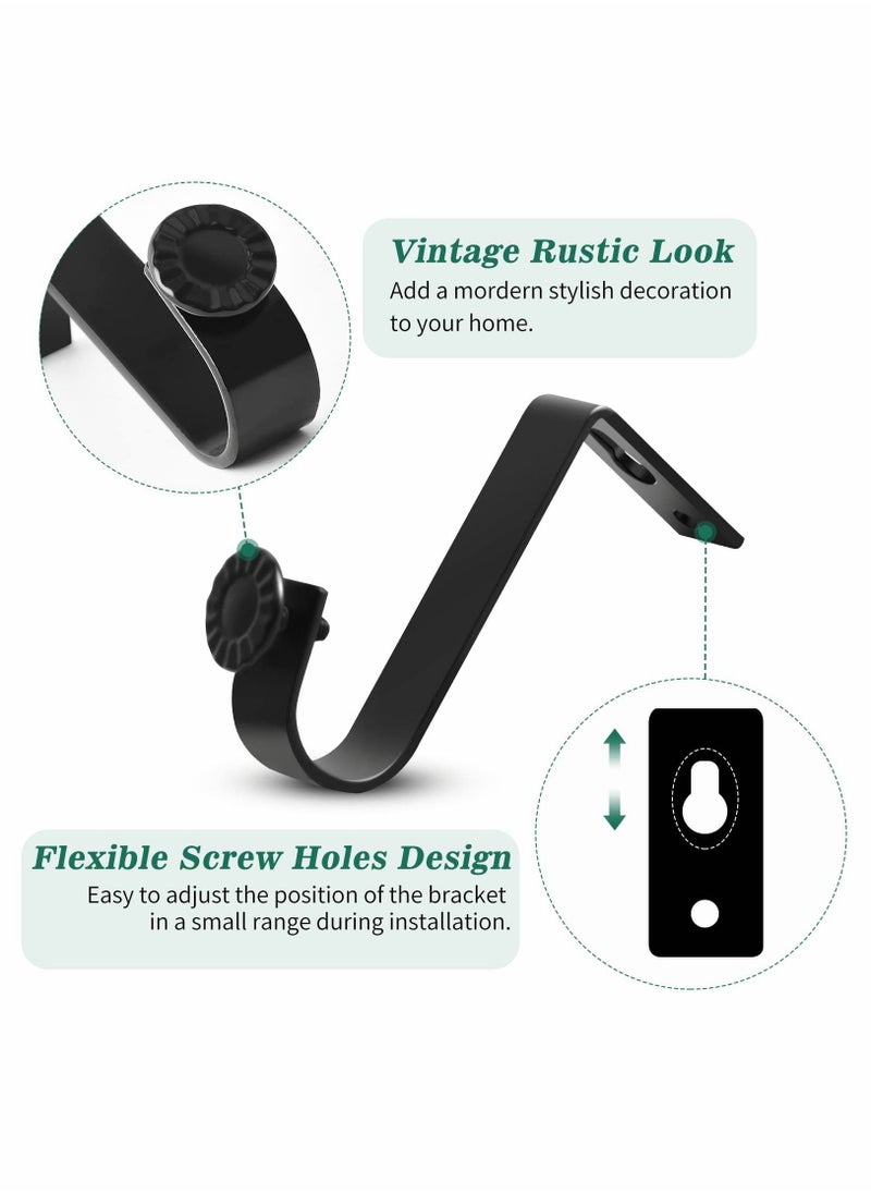 Y&D Ceiling Curtain Rod Bracket Heavy Duty Holders 4 Pack Rods Hooks Fit for 3/4 to 9/10 Inch Drapery Poles  - Image 2