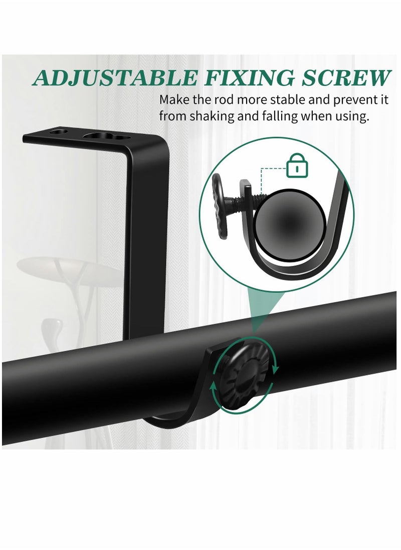 Y&D Ceiling Curtain Rod Bracket Heavy Duty Holders 4 Pack Rods Hooks Fit for 3/4 to 9/10 Inch Drapery Poles  - Image 3