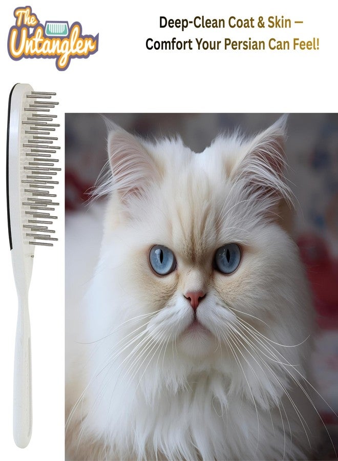 Untangler Pet Brush with Rotating Stainless Steel Teeth for Pain-Free Brushing and Cleaning - Image 4