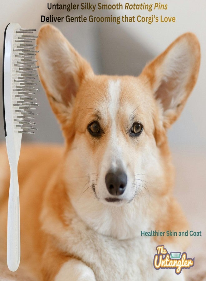 Untangler Pet Brush with Rotating Stainless Steel Teeth for Pain-Free Brushing and Cleaning - Image 5