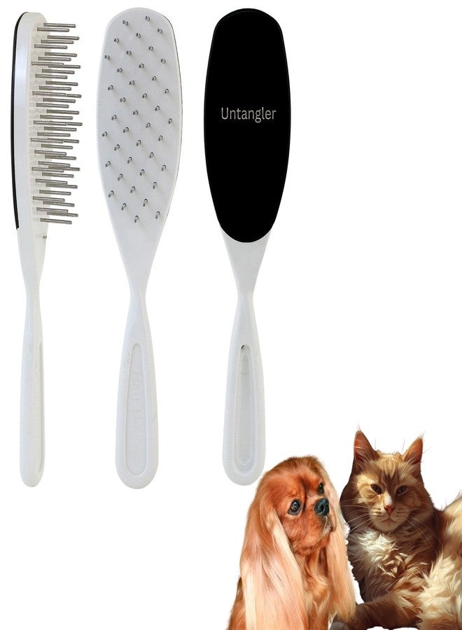 Untangler Pet Brush with Rotating Stainless Steel Teeth for Pain-Free Brushing and Cleaning - Image 1