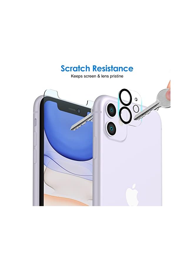 Jetech Screen Protector For Iphone 11 6.1-Inch With Camera Lens Protector, Tempered Glass Film, 2-Pack Each  - Image 3