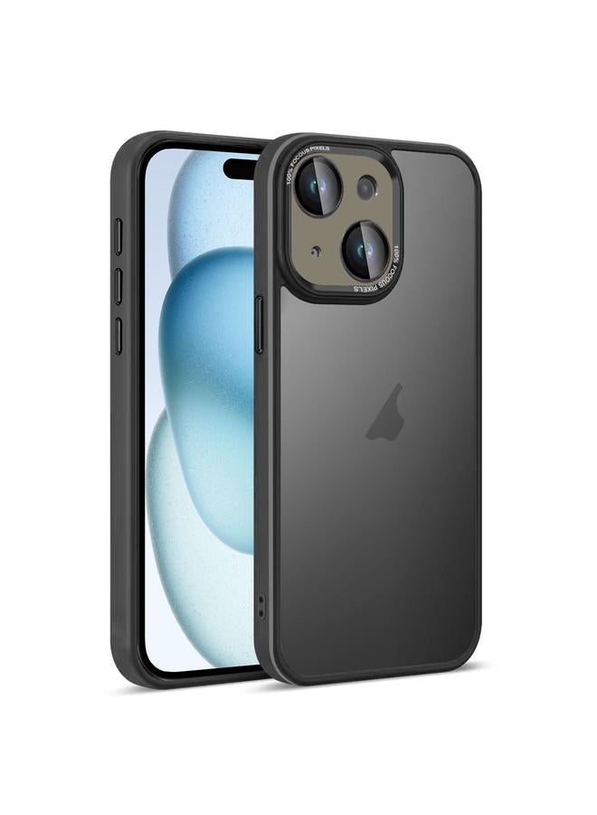 S-TOP Case For iPhone 15 Colorful Armor Lens Film Translucent Skin Feel Phone Case - Image 1