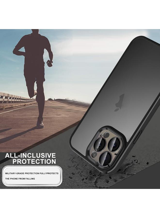 S-TOP Case For iPhone 15 Colorful Armor Lens Film Translucent Skin Feel Phone Case - Image 3