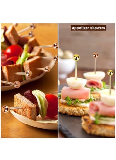 KASTWAVE Cocktail Picks, 12 Pcs Reusable Stainless Steel Cocktail Garnish Toothpicks Set for Drinks Fancy Drinks for Party Decoration Appetizers Fruit(4.3 Inches)  - Image 3