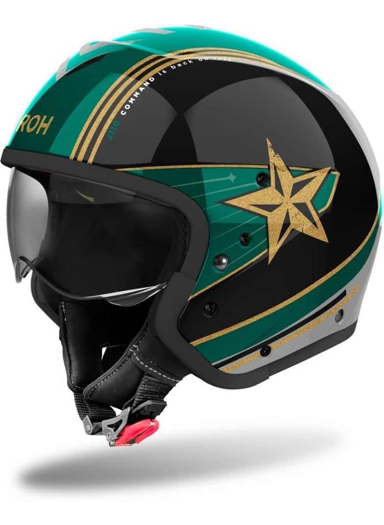 AIROH J 110 COMMAND MINT GREEN GLOSS Helmet - Image 2
