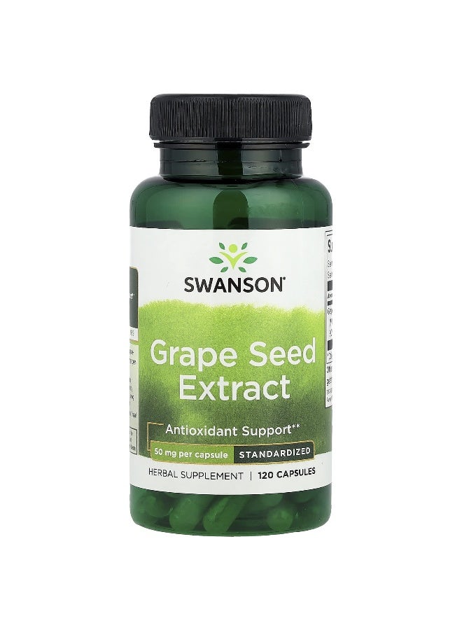 SWANSON سوانسون، مستخلص بذور العنب، 100 ملغ، 120 كبسولة (50 ملغ لكل كبسولة) - Image 1