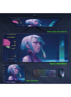 Cyberpunk Edge Walker Mouse Pad Computer Desktop Pad Lucy Edge Runner Cyberpunk 2077 Surrounding-Color:700x300x4mm-Pattern:Edge Walker 006