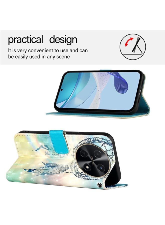 جرين تايجر جراب لهاتف Huawei nova 12i جراب هاتف جلدي عالمي ثلاثي الأبعاد قابل للطي أفقيًا - Image 3