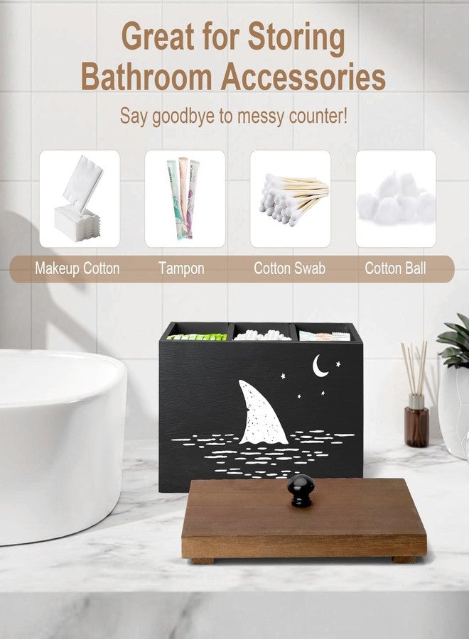 MROUEN Tampon Holder for Bathroom,Black Feminine Product Organizer,Girl Stuff Box for Bathroom,Pad and Tampon Organizer for Bathroom,Pad Holder for Bathroom,Shark Week Bathroom Organizer,Bathroom Accessories - Image 3