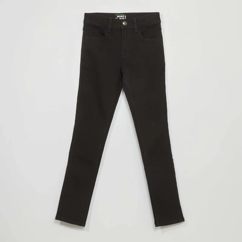 Kiabi Skinny Jeans With Adjustable Waist Black