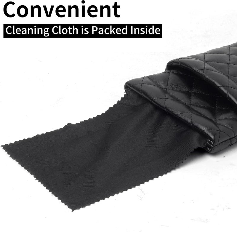 Face Shadow Double Glasses Case Soft Eyeglass Case For Women Men Squeeze Top Sunglasses Case With Cleaning Cloth - Image 4
