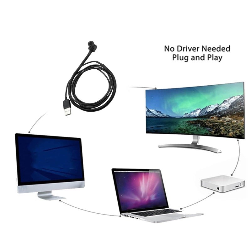 كاميرا ويب 4 ميغابكسل USB بدقة 1080 بيكسل مع أنبوب معدني مرن للمؤتمرات المرئية على أجهزة الكمبيوتر المحمولة والكمبيوتر الشخصي - Image 4