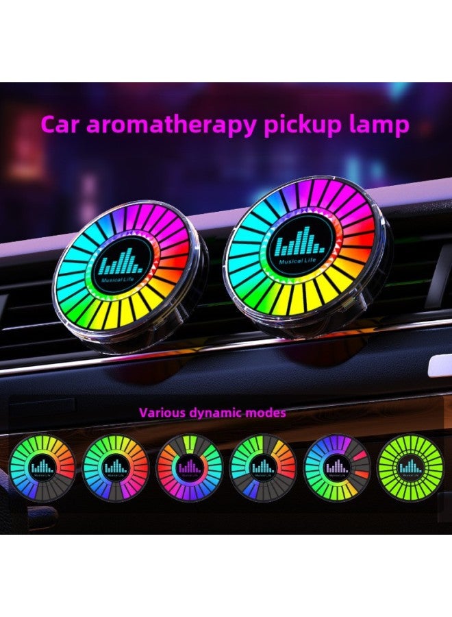 Private Model Round RGB Pickup Lamp 3D Car Music Aromatherapy Voice-controlled LED Rhythm Lamp Car Supplies-Color:Car Desktop Dual-purpose Aromatherapy Pickup Light [extra Large Model, Long Battery Life]-Dimensions:Type-C Charging With APP  - Image 5
