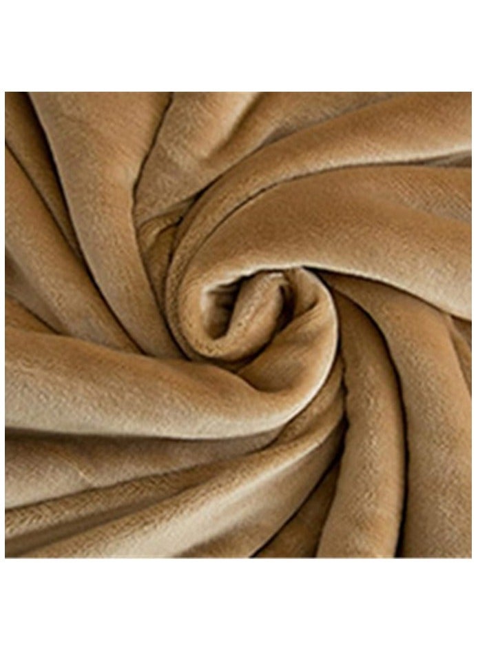 Comfy بطانية فاخرة ناعمة سميكة من الصوف البيج المريح بحجم كينغ 200 × 230 سم - Image 3