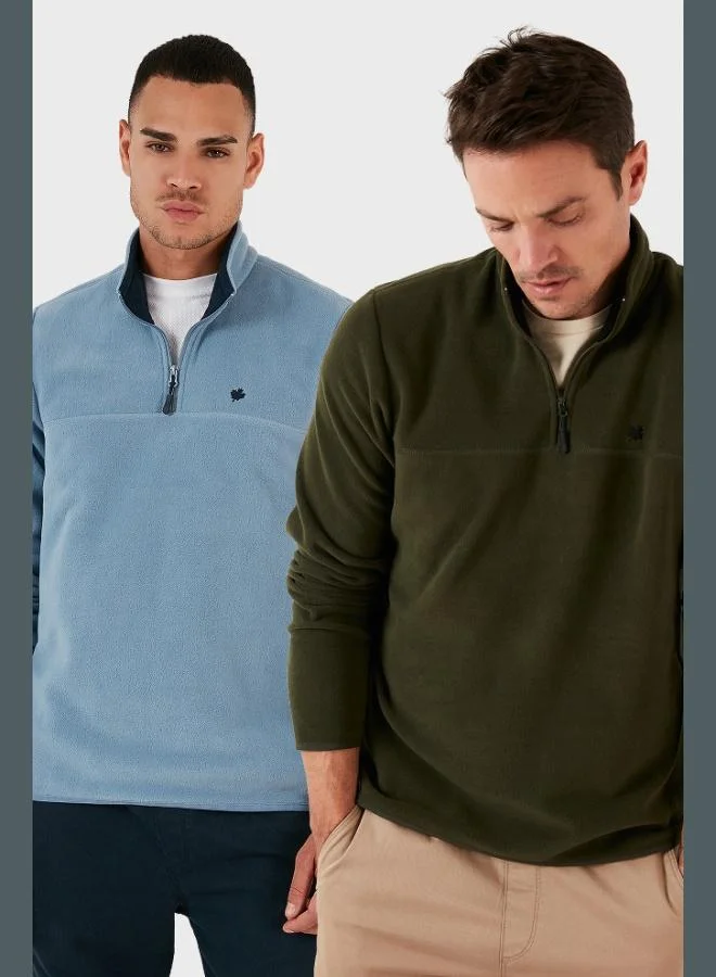 Buratti Slim Fit Anti-Pilling Non-Pilling Bato Collar Raised 2-Pack Polar Men's POLAR 5906001S2