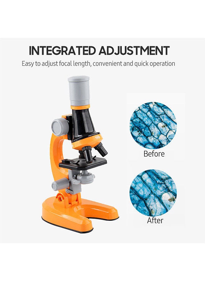 Generic 1200X Microscope Children Optical Microscope with LED Light Collection Bottles 12pcs Slides for Kids Student Beginner Science Educational Toy  - Image 2