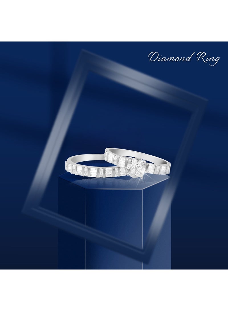 BAFLEH JEWELLERY White Gold Diamond Twin Engagement Rings with IDT Certificate – Exclusively at Bafleh Jewellery - Image 5