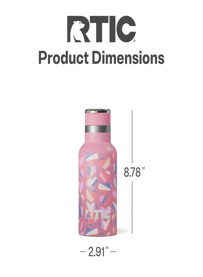 RTIC Little Journey Water Bottle with Straw, Ceramic-Lined, Insulated, Stainless Steel, Metal, Double Wall Vacuum-Insulation, Leak-Proof Lid, BPA-Free Water Flask for Sports, Travel, Sweet Hearts - Image 4