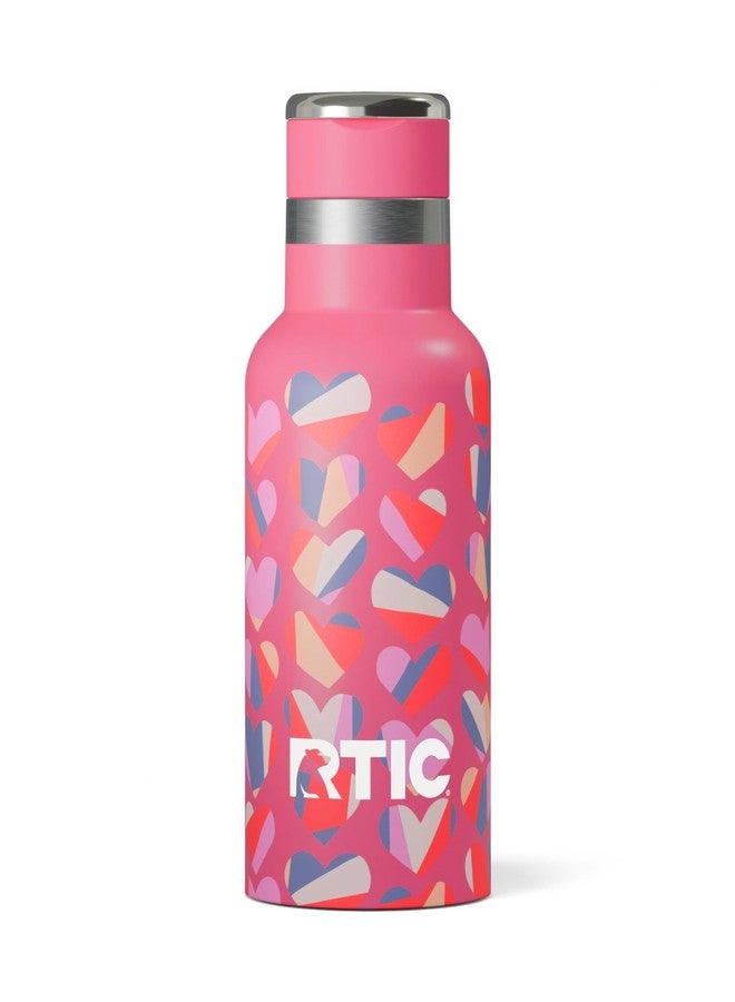 RTIC Little Journey Water Bottle with Straw, Ceramic-Lined, Insulated, Stainless Steel, Metal, Double Wall Vacuum-Insulation, Leak-Proof Lid, BPA-Free Water Flask for Sports, Travel, Sweet Hearts - Image 1