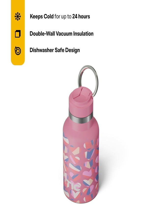 RTIC Little Journey Water Bottle with Straw, Ceramic-Lined, Insulated, Stainless Steel, Metal, Double Wall Vacuum-Insulation, Leak-Proof Lid, BPA-Free Water Flask for Sports, Travel, Sweet Hearts - Image 2