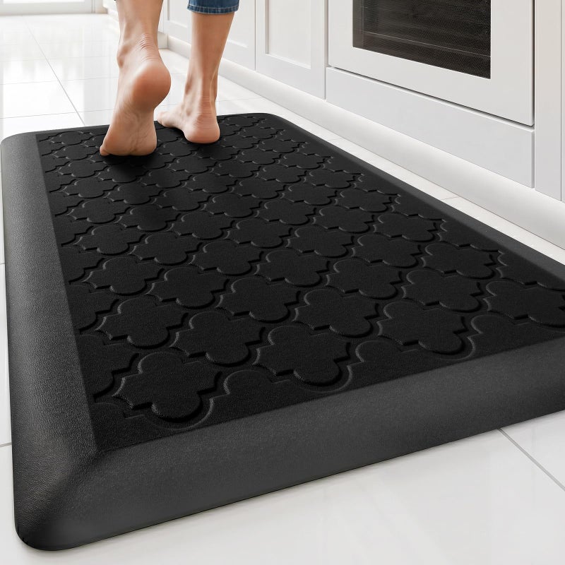 TranquilRelax 45 Inch Thick AntiFatigue Kitchen Mat Water Resistant NonSlip Kitchen Floor Mat Ergonomic Comfort Standing Mat for Home Kitchen Office Laundry 173x 24 Black - Image 2