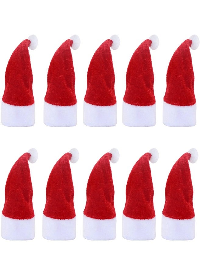 LOOGI Mini Santa Hat 10Pcs Tiny Santa Hats for Crafts Christmas Decor Wine Bottles Cover - Image 1