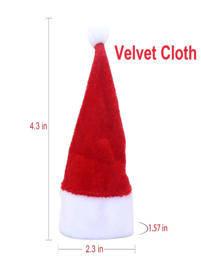 LOOGI Mini Santa Hat 10Pcs Tiny Santa Hats for Crafts Christmas Decor Wine Bottles Cover - Image 3