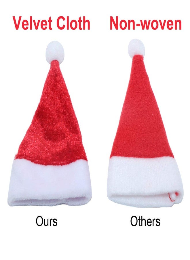 LOOGI Mini Santa Hat 10Pcs Tiny Santa Hats for Crafts Christmas Decor Wine Bottles Cover - Image 2