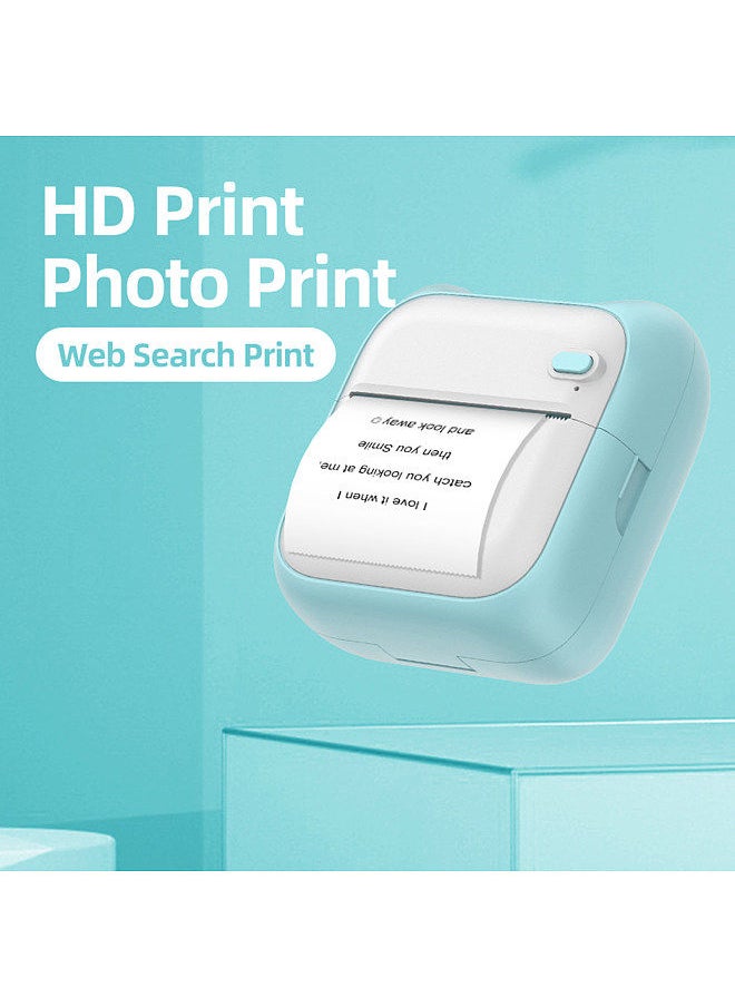 Generic - Mini Pocket Photo Printer Portable Thermal Printing Machine 203dpi Wireless BT Connection with 10 Rolls Adhesive Thermal Paper and 1pc Thermal Paper Roll 57*25mm - Image 1