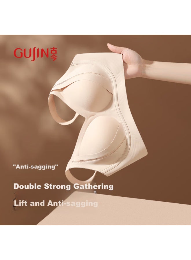 Gujin Anti-gravity Lifting Bra Women's Large Chest Shows Small Chest Seamless Wire-free Push-up Side Breast Reduction Prevent Sagging And Expansion Chest Wall Bra - Image 1