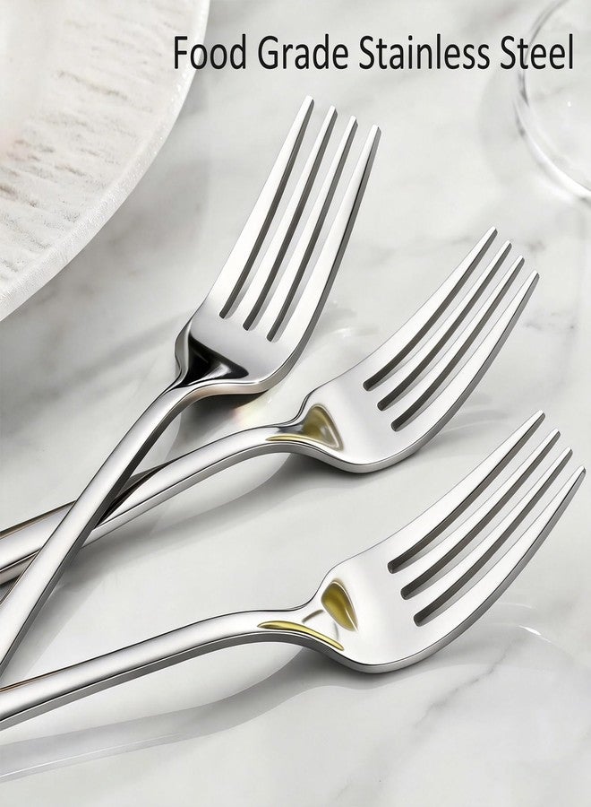 ERVILO 24 Piece Forks Stainless Steel, Dinner Forks (8 inch) Silverware Set, Bulk Metal Forks Silver Cutlery Set for Home, Restaurant, Dishwasher Safe - Image 3