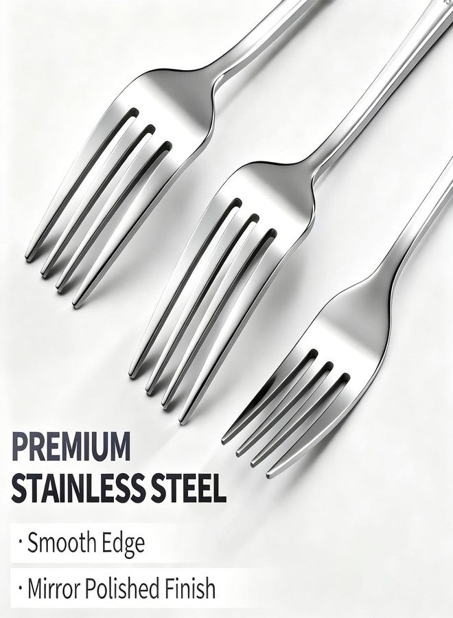 ERVILO 24 Piece Forks Stainless Steel, Dinner Forks (8 inch) Silverware Set, Bulk Metal Forks Silver Cutlery Set for Home, Restaurant, Dishwasher Safe - Image 4