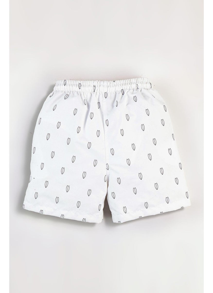 Gold Class Kidswear Surfboard Printed White Boys Swim Shorts  - Image 2