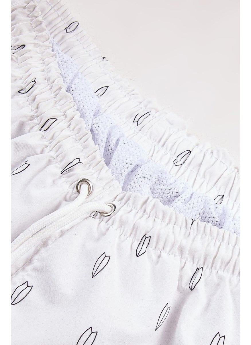 Gold Class Kidswear Surfboard Printed White Boys Swim Shorts  - Image 4