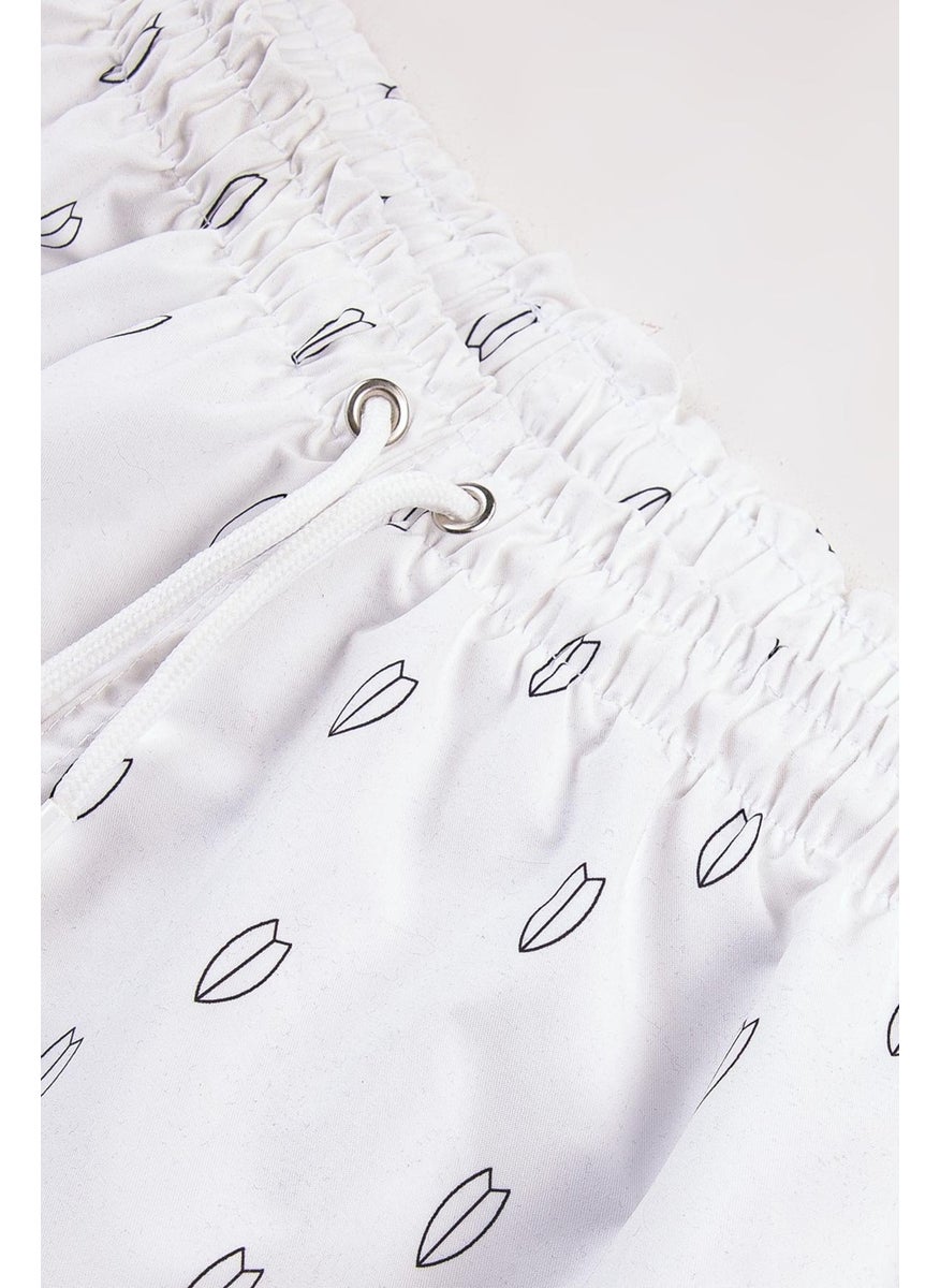 Gold Class Kidswear Surfboard Printed White Boys Swim Shorts  - Image 3
