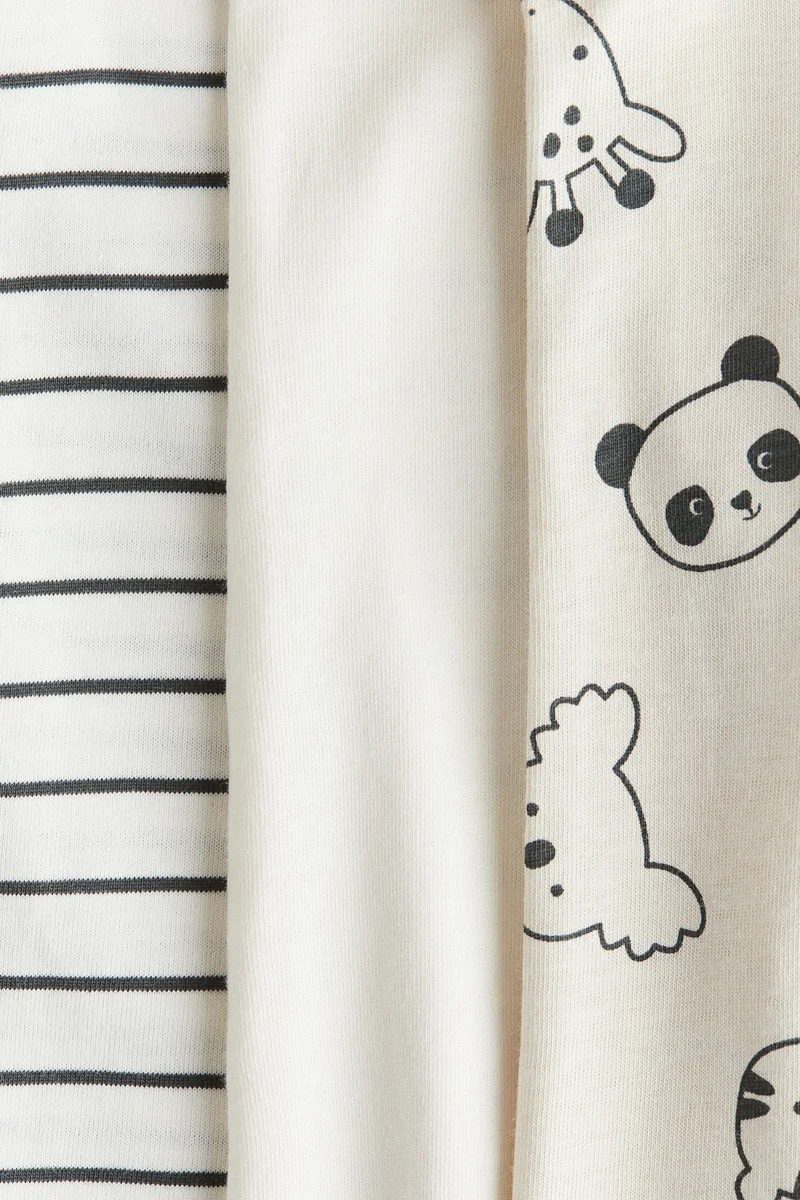 H&M 3-pack zip-up sleepsuits