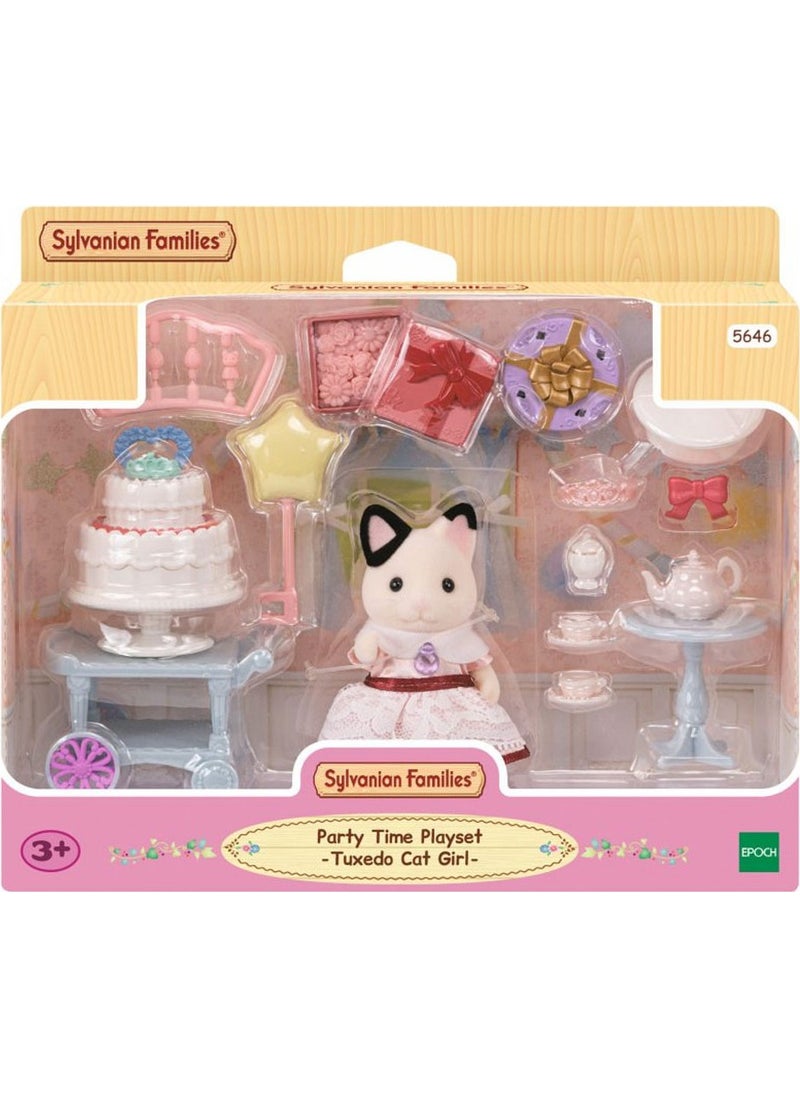 Sylvanian Families Party Time Play Set Tuxedo Cat Girl 5646  - Image 2