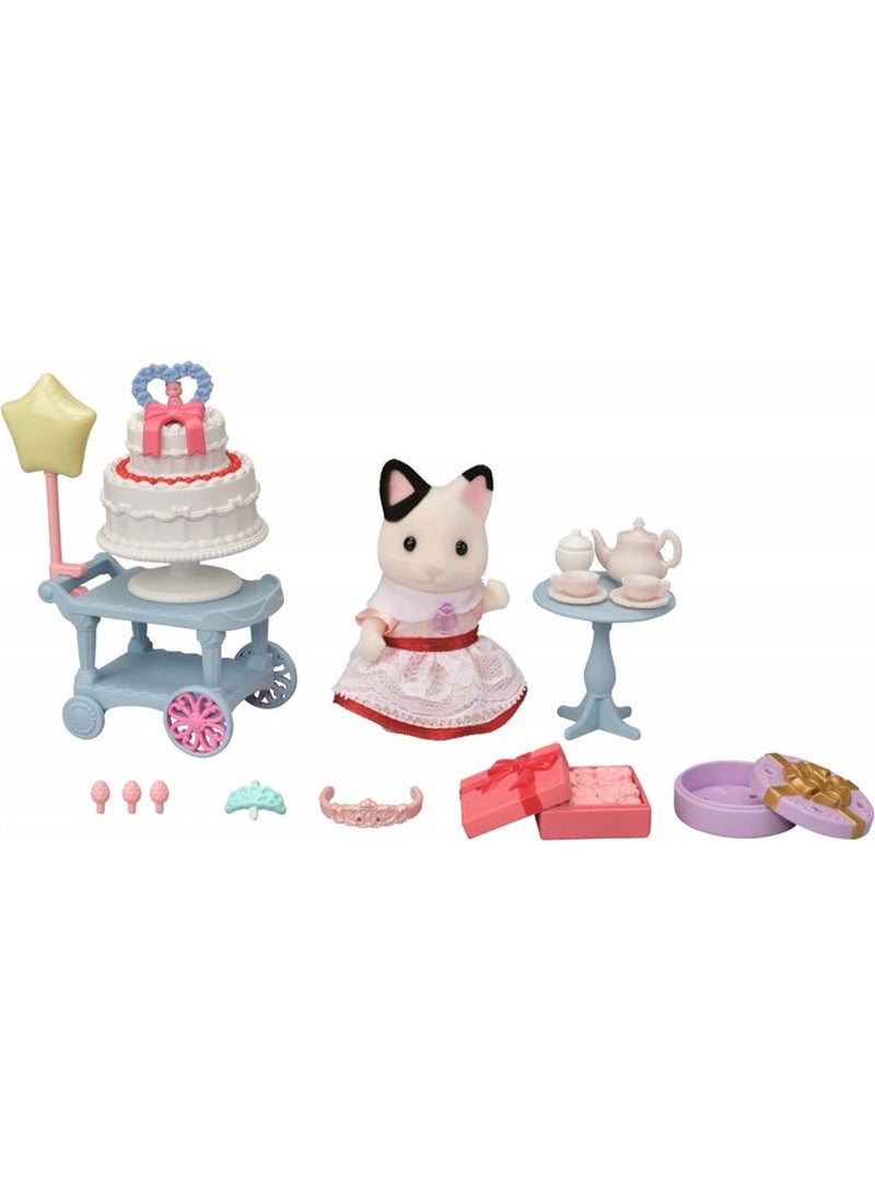 Sylvanian Families Party Time Play Set Tuxedo Cat Girl 5646  - Image 5