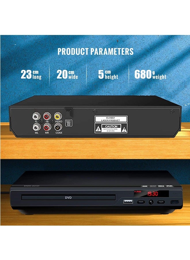 LENND DVD Player, CD Players for Home, DVD Players for TV, RCA Cable Included, Up-Convert to HD 1080p, Multi Region, Breakpoint Memory, Built-in PAL/NTSC, USB 2.0 - Image 4