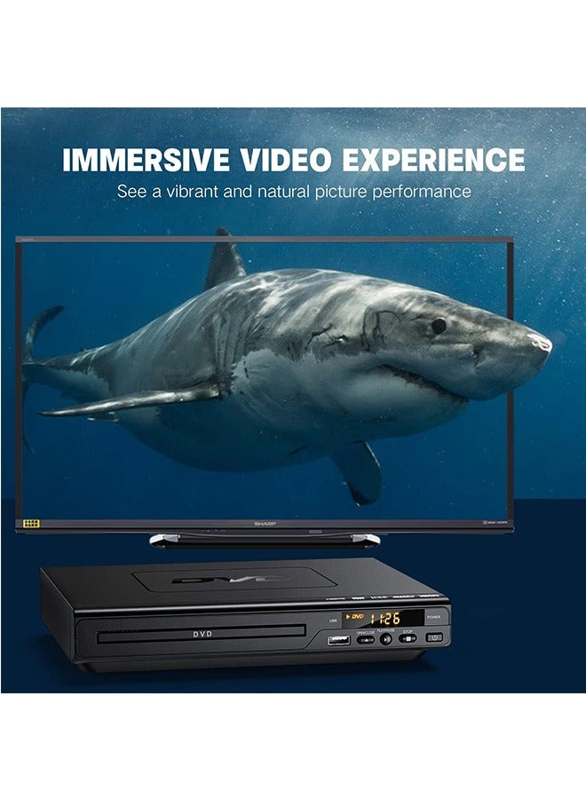 LENND DVD Player, CD Players for Home, DVD Players for TV, RCA Cable Included, Up-Convert to HD 1080p, Multi Region, Breakpoint Memory, Built-in PAL/NTSC, USB 2.0 - Image 2