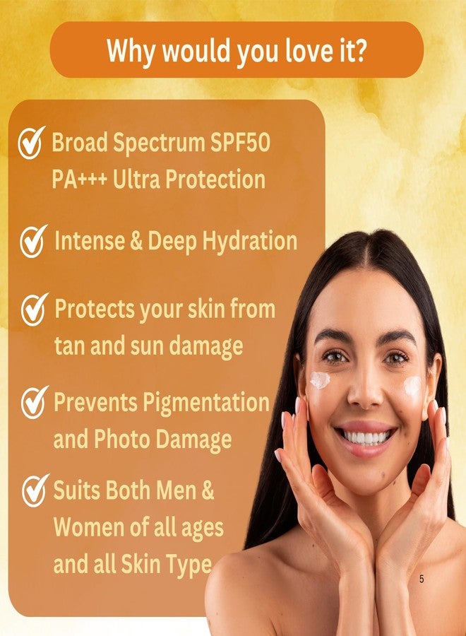 Fulllight Tech sunscreen spf50 PA++++ with Papaya & Vitamin C | For Oily, Combination & Dry Skin Type | UVA/B & Blue Light Protection | Fragrance-Free | For Men & Women (50gm) - Image 5