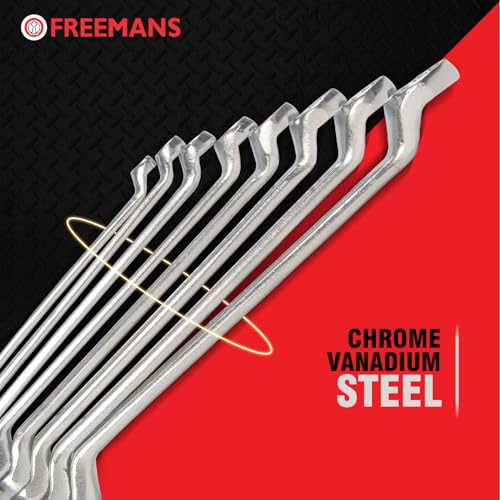 FREEMANS RS12 Shallow Offset Ring Spanners - Set of 12 Piece With Chrome Vanadium Steel and Bright Chrome Panel for Better Resistance to Corrosion - Image 2