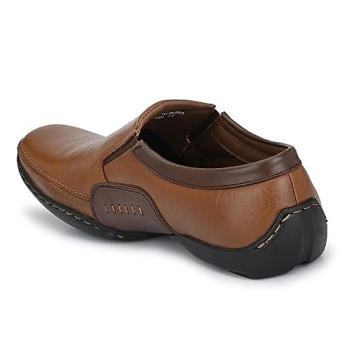 egoss Moccasin Casual Shoes for Men | Genuine Leather | Comfortable & Stylish Footwear | Office & Travel Friendly – G-358 | Tan, 10 - Image 3