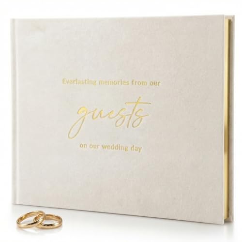 ZICOTO Beautiful Wedding Guest Book for Your Wedding Reception - Simply Elegant Velvet Guestbook to Sign in and Add Polaroid Photos - The Perfect Bridal Shower Guest Book for The Special Day - Image 1