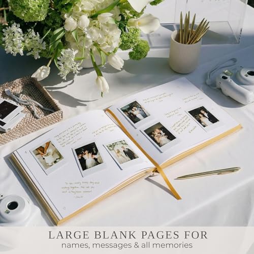 ZICOTO Beautiful Wedding Guest Book for Your Wedding Reception - Simply Elegant Velvet Guestbook to Sign in and Add Polaroid Photos - The Perfect Bridal Shower Guest Book for The Special Day - Image 3