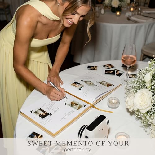 ZICOTO Beautiful Wedding Guest Book for Your Wedding Reception - Simply Elegant Velvet Guestbook to Sign in and Add Polaroid Photos - The Perfect Bridal Shower Guest Book for The Special Day - Image 5