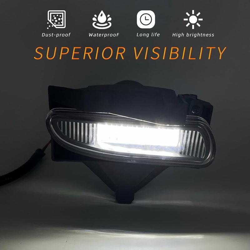 Shocklight LED Fog Lights for 1999-2004 Ford Mustang - Clear Lens Front Bumper Lamps - Image 2